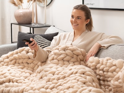 chunky knitted blanket