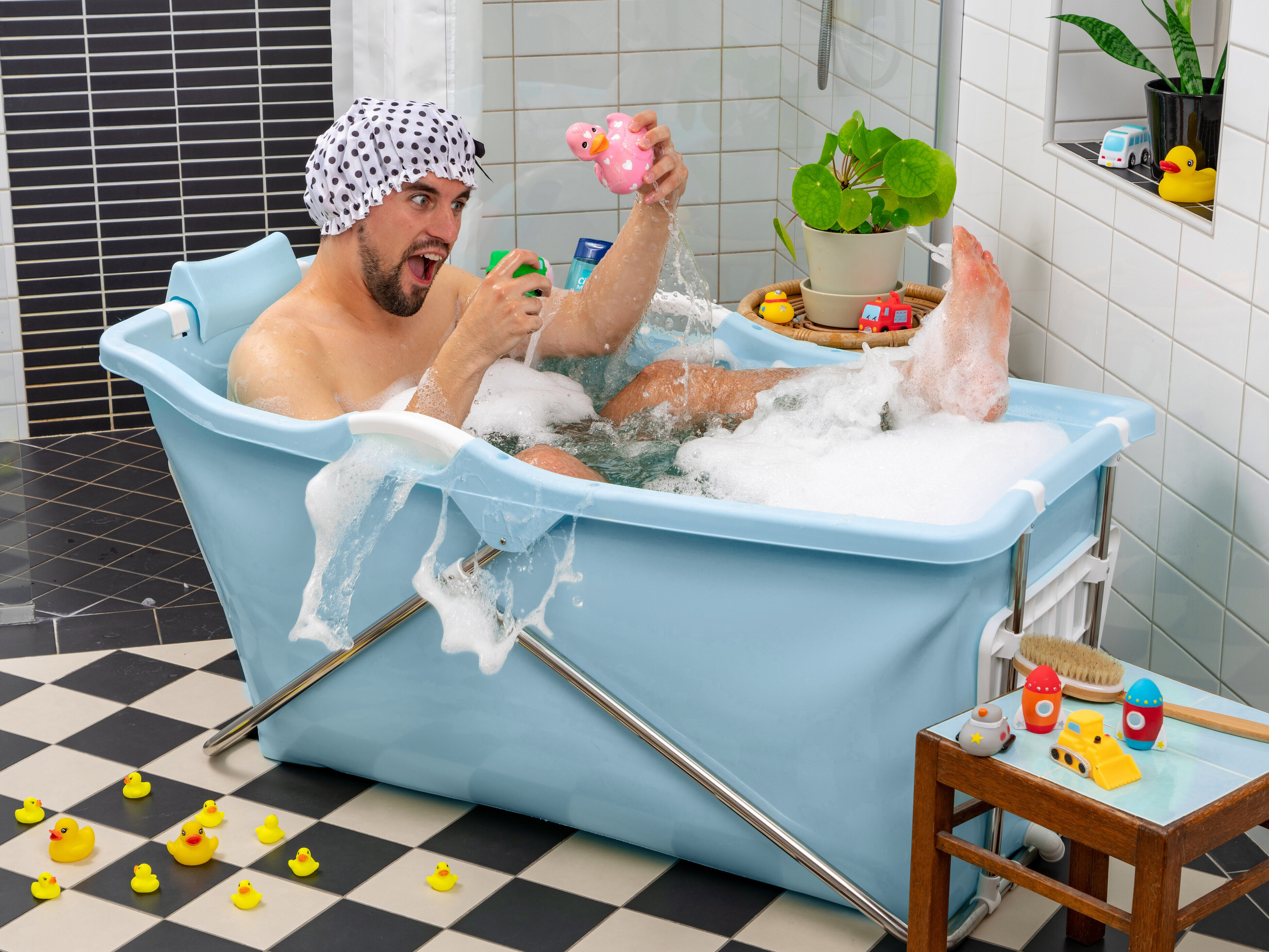 Faltbare Badewanne Mobile Badewanne für die Dusche 70x65cm Erwachsenen Faltwanne 