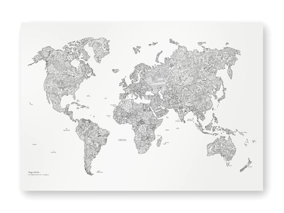 Världskarta Fyll-i-poster med Pennor