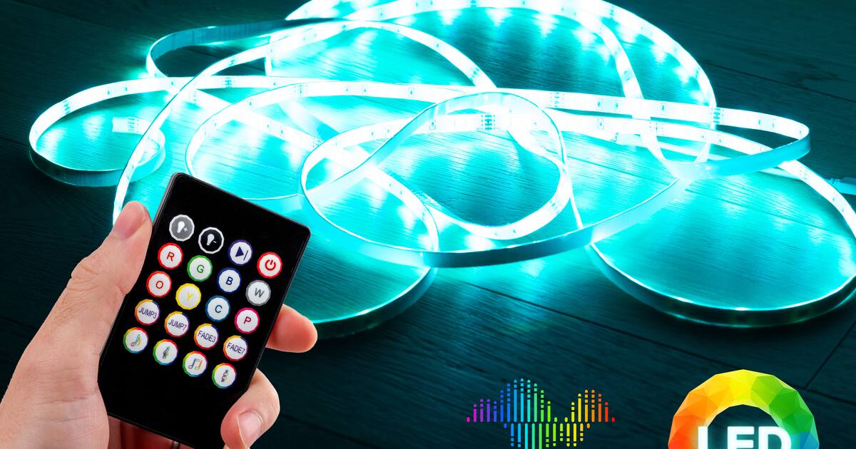 Kaufe LED-Lichtleiste, Bluetooth-APP-Fernbedienung, Musiksteuerung, Farben,  flexibel mit Fernbedienung für Party, Zuhause, LED-Streifenlichter, 0,5–10  m