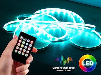 Musikkstyrt LED-lyslenke med fjernkontroll - Vooni