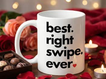 Tasse mit Aufdruck - Best Right Swipe Ever