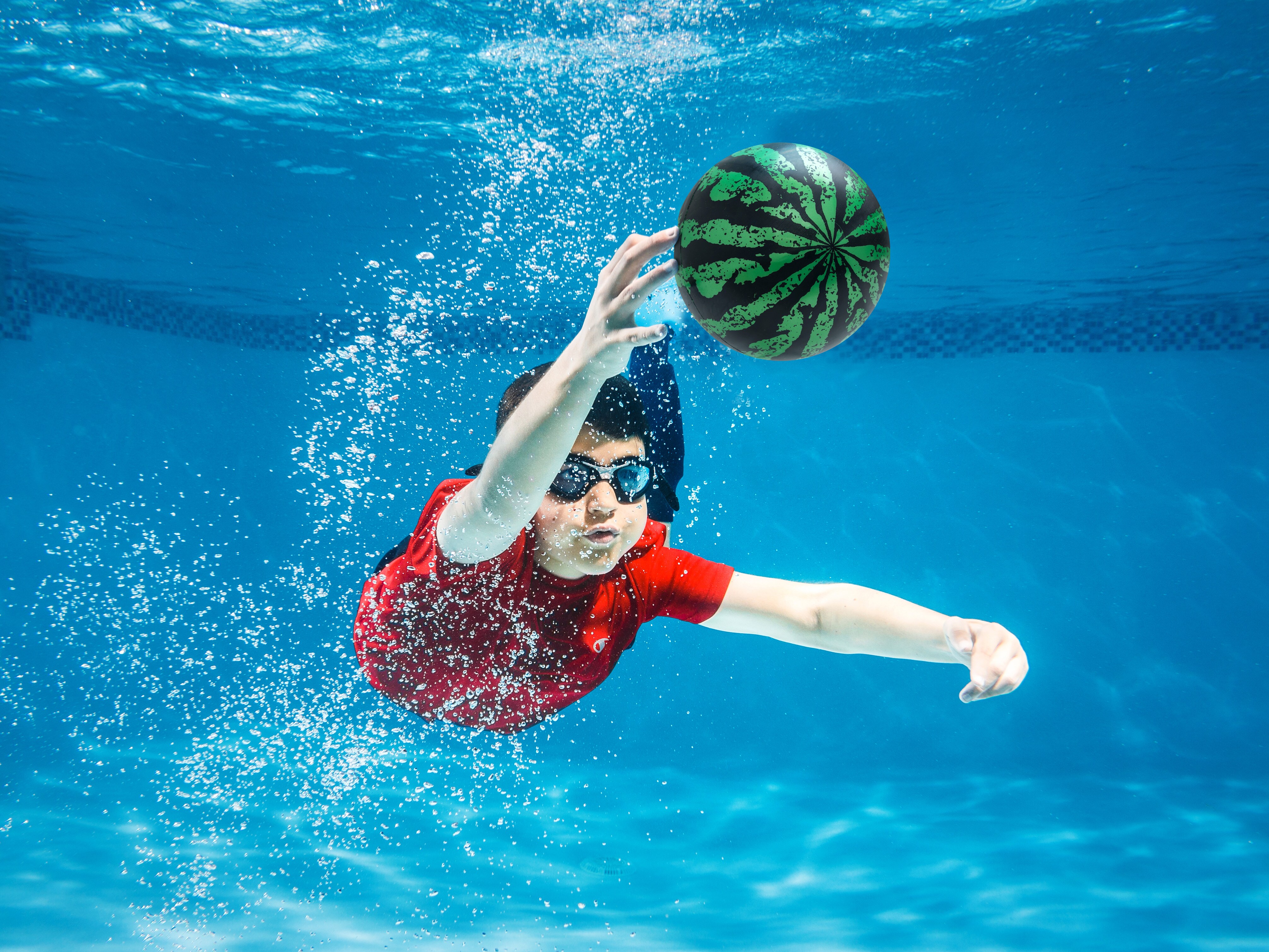 20cm Spielzeit Pool Schwimmen Wassermelone Form Wasserball aufblasbare Spielzeug 