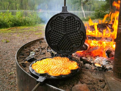 vaffeljern støbejern