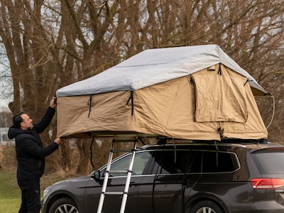 telt på biltaget