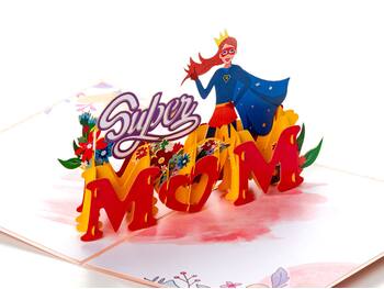 Pop Up-kortti - Super Mom