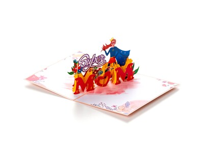 3D pop up-kort – Super Mom