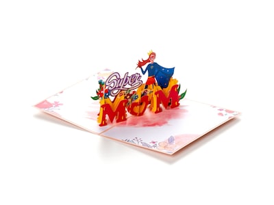 3D pop up-kort – Super Mom
