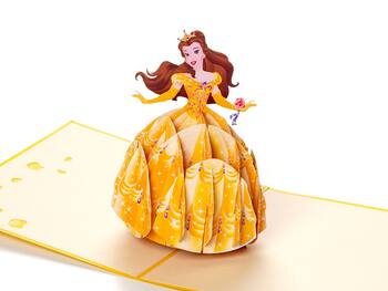 3D pop up-kort – Prinsesse i gul kjole