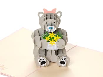 3D pop up-kort – Teddybjørn