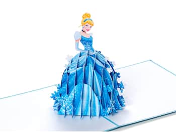 3D pop up-kort – Prinsesse i blå kjole