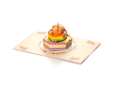 Pop-Up-Karte - Torte Mit Blumen