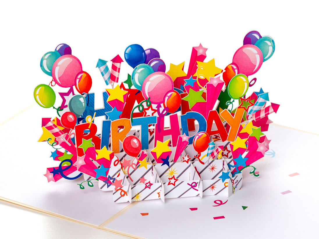 Pop Up-kort – Happy Birthday