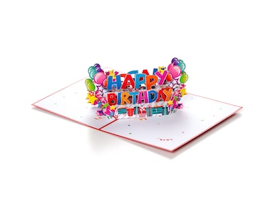 Pop-Up-Karte - Happy Birthday (rote Karte)