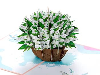 3D pop up-kort – Bukett med liljekonvaller