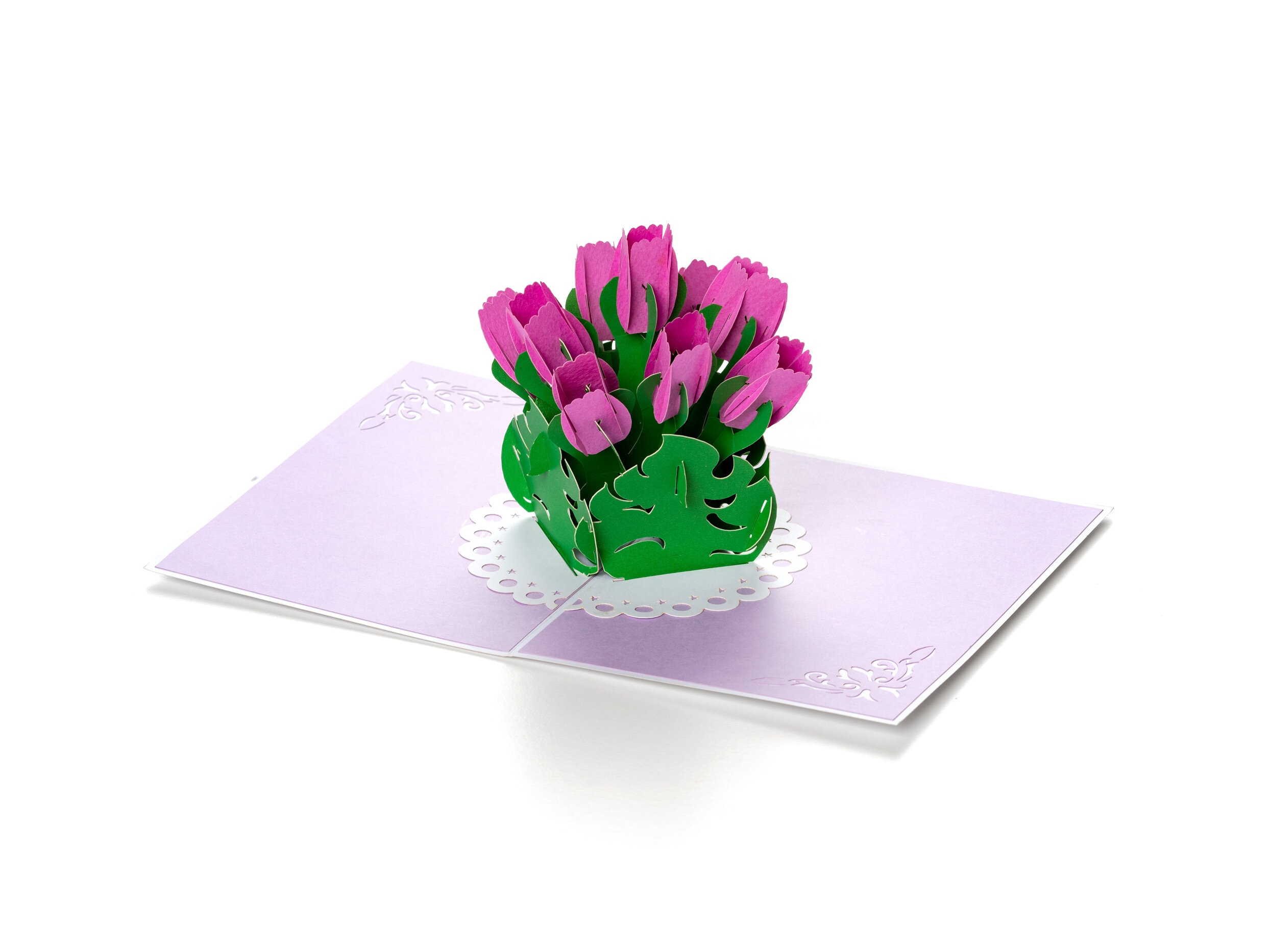 Pop-Up-Karte - Lila Tulpen