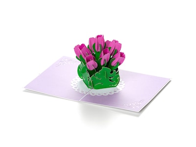 Pop Up-kort - Lila Tulpaner