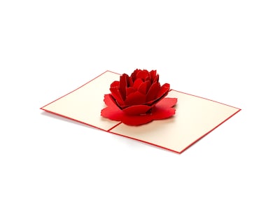 Pop Up -kortti - Tummanpunainen ruusu