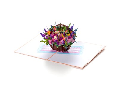 Pop-Up-Karte - Korb Mit Blumen
