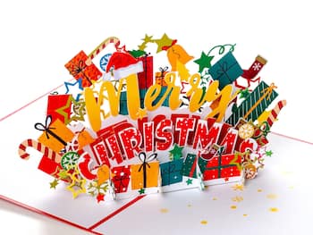3D pop up-kort – Julekort Merry Christmas