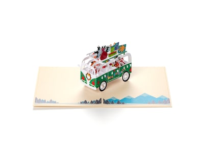 Pop-Up-Karte - Weihnachtskarte Mit Vollgepacktem Auto