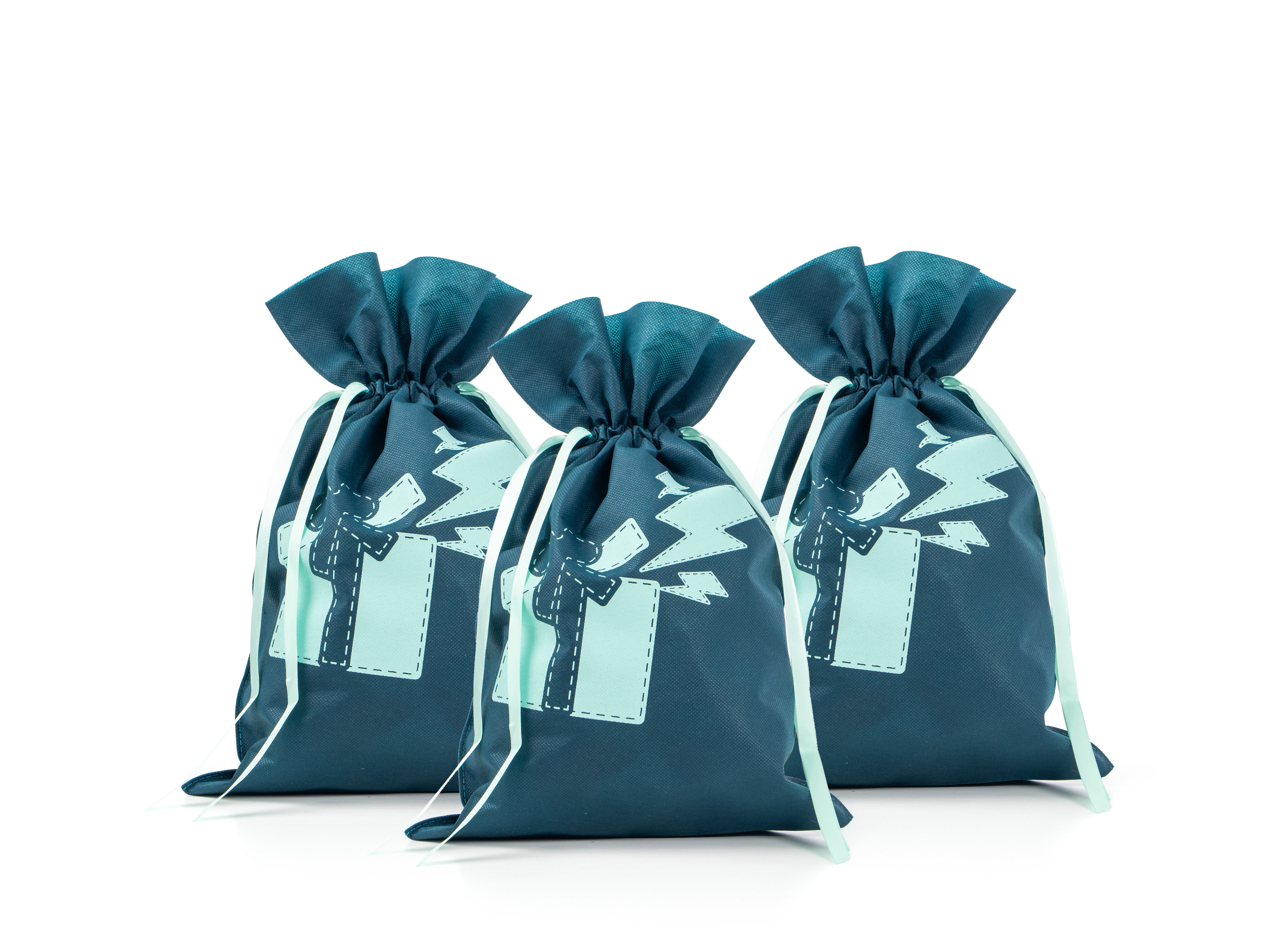 Vihreänsiniset lahjapussit, 3-pack