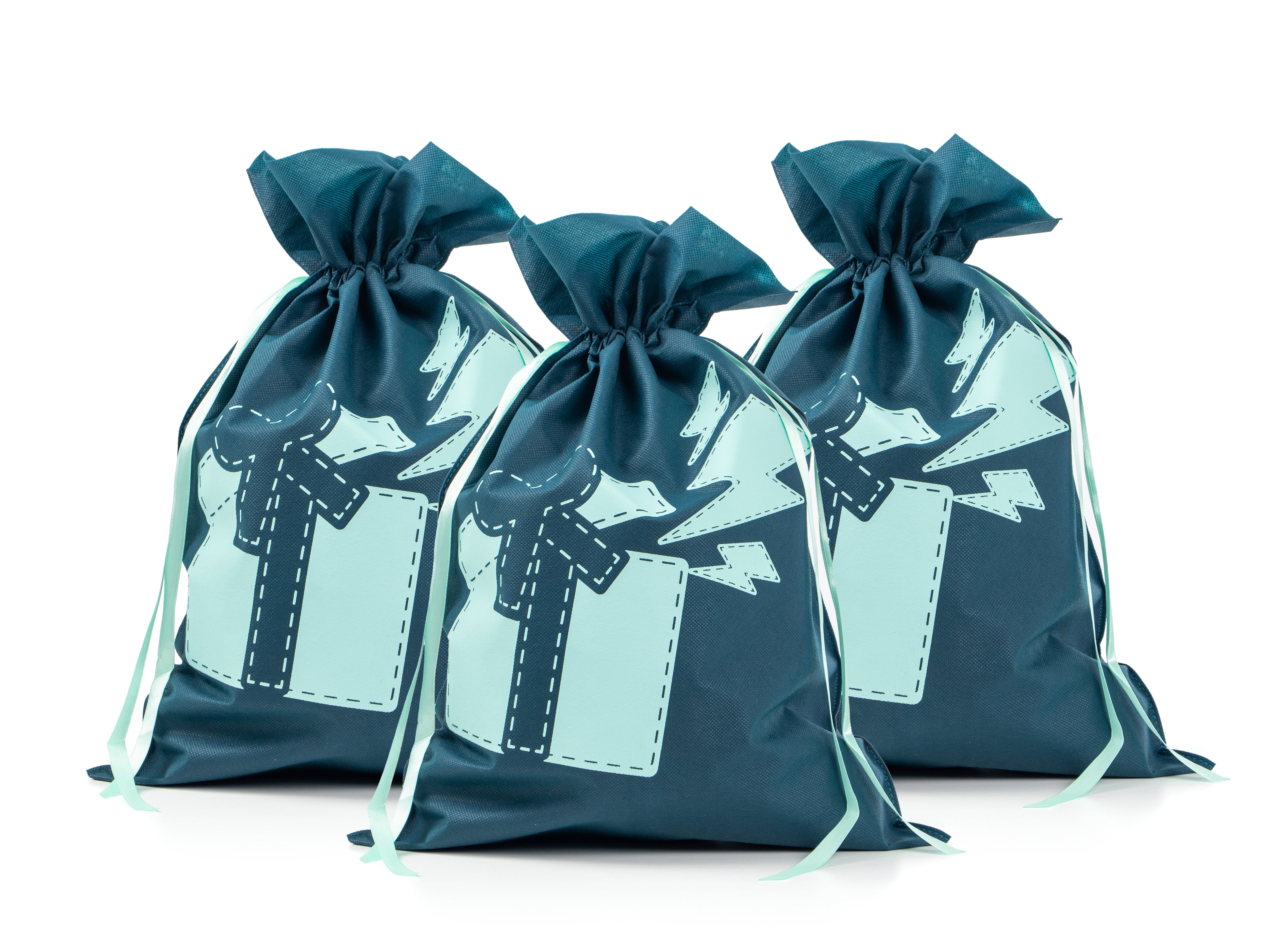 Vihreänsiniset lahjapussit, 3-pack