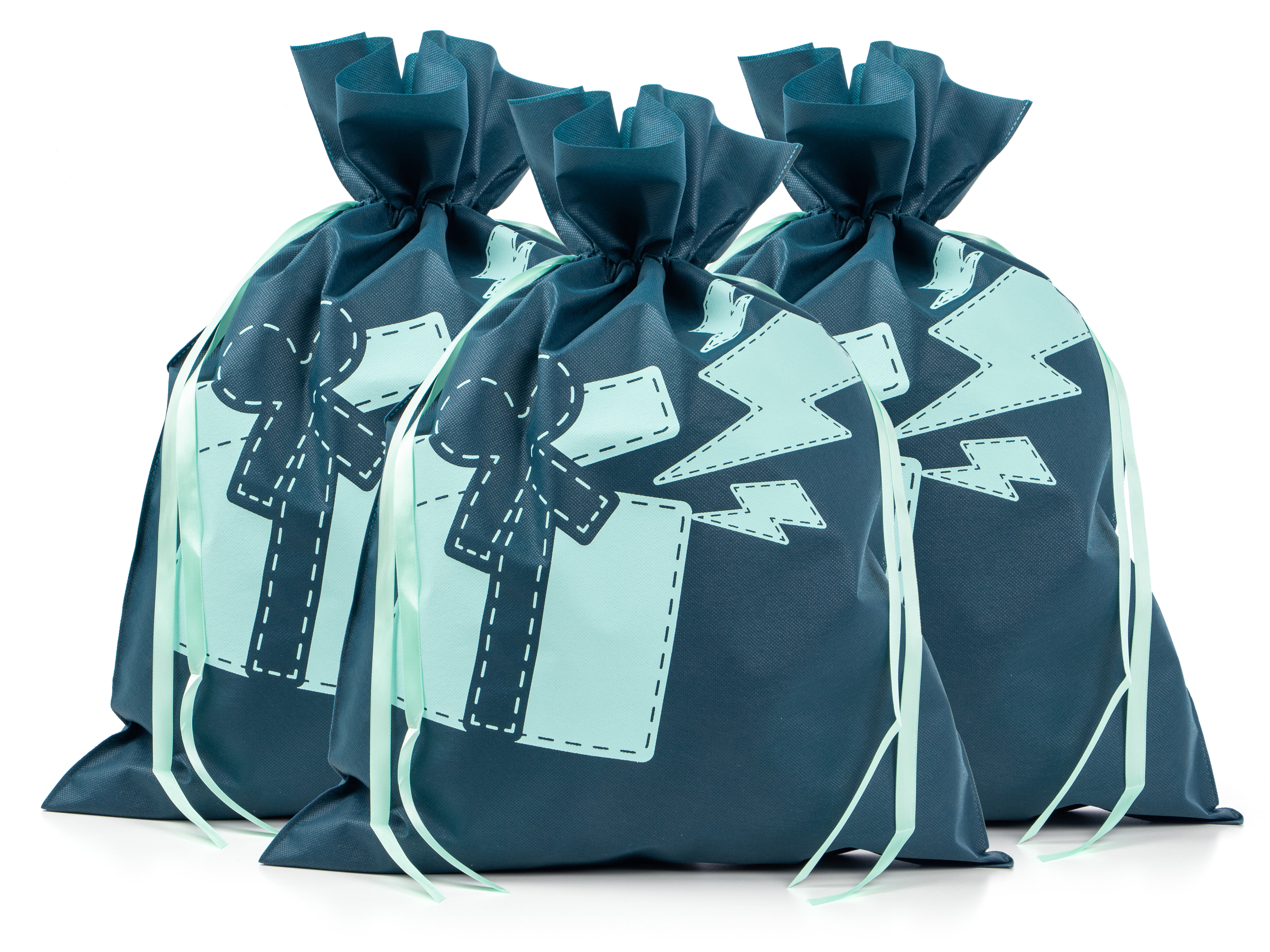 Vihreänsiniset lahjapussit, 3-pack