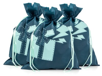 Grønnblå gaveposer 3-pakning