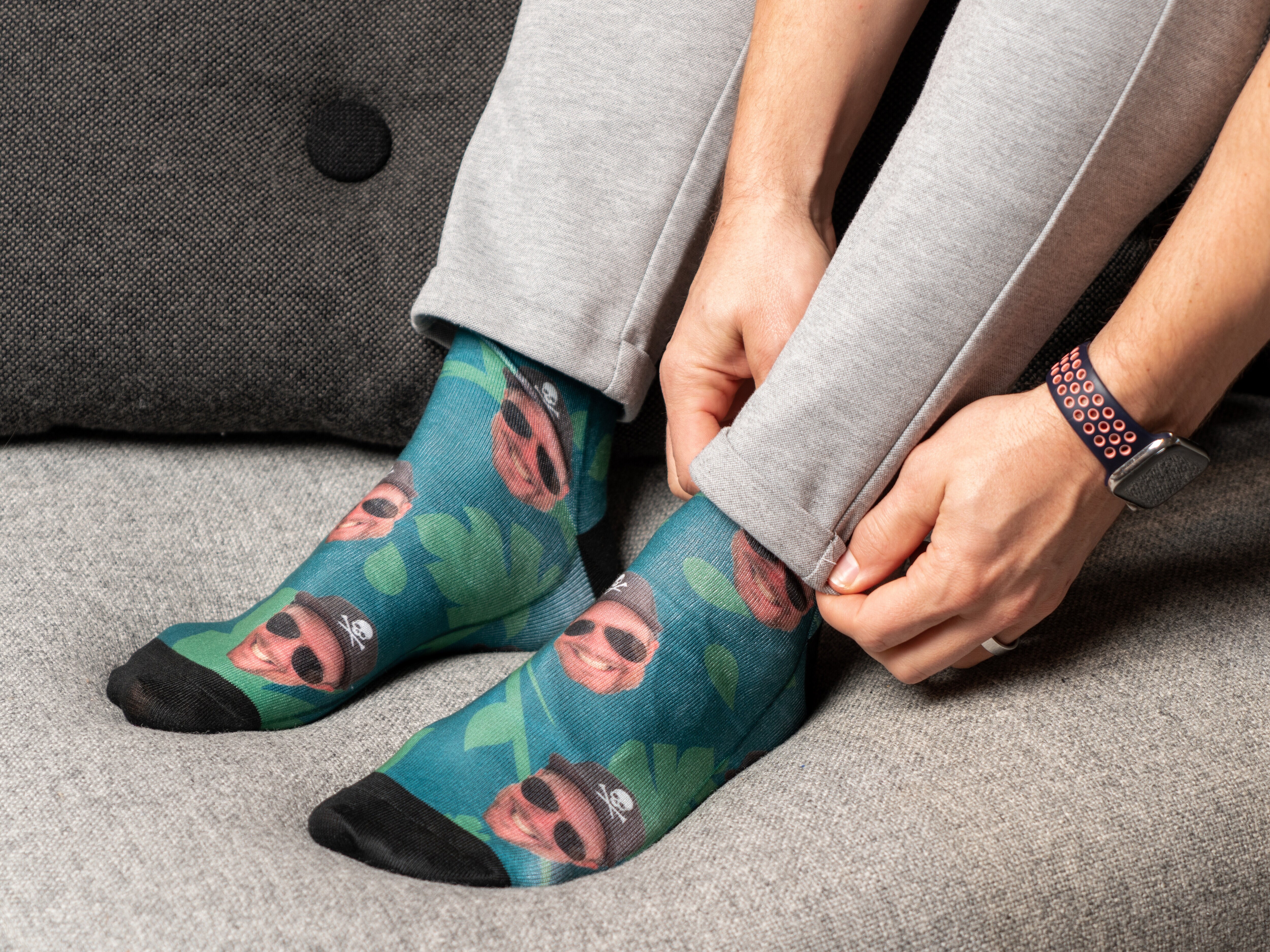 personlige strømper med ansikt