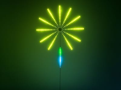 led-lampe med fyrværkerieffekt