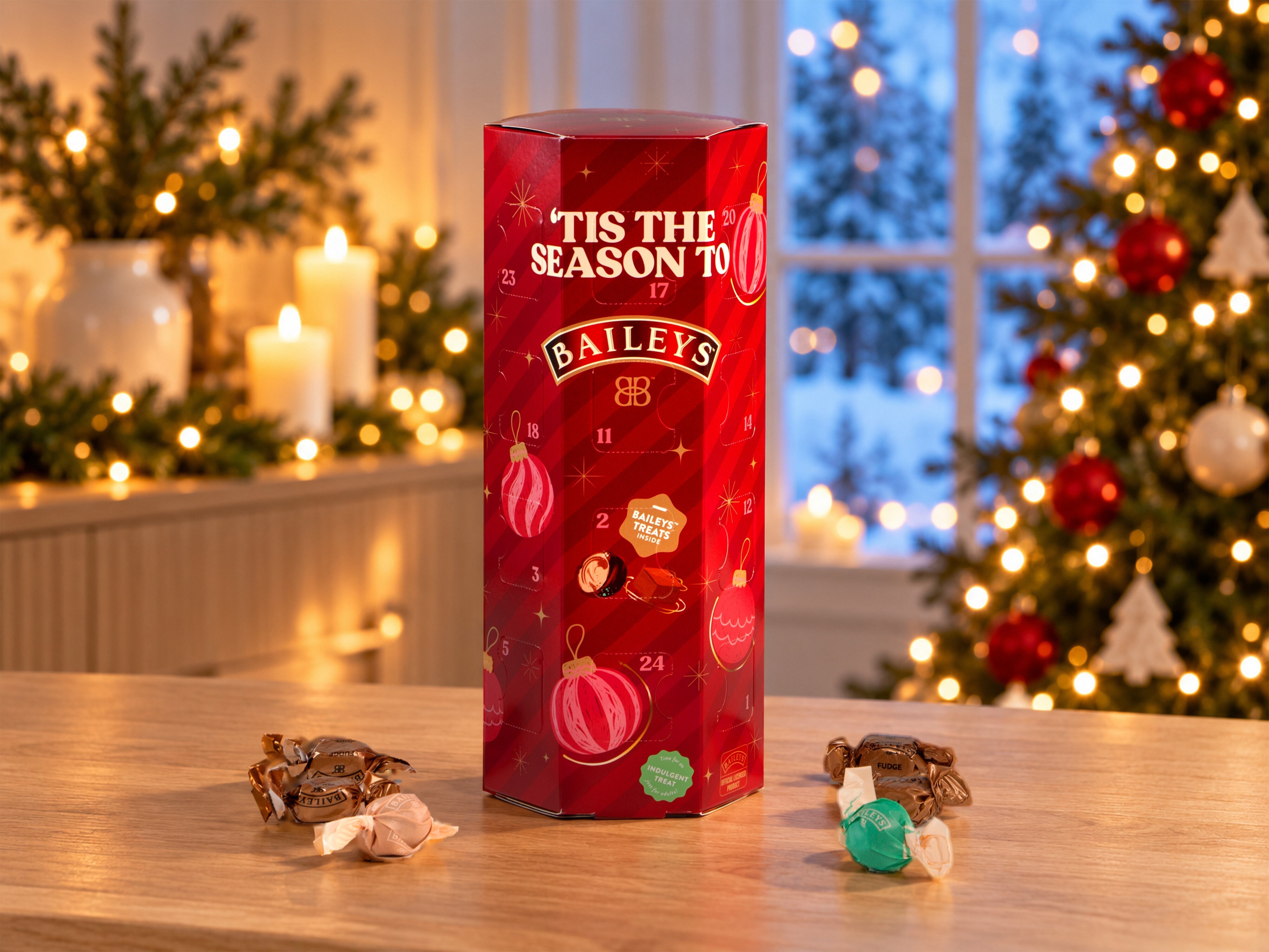 Kuusikulmainen Baileys-joulukalenteri