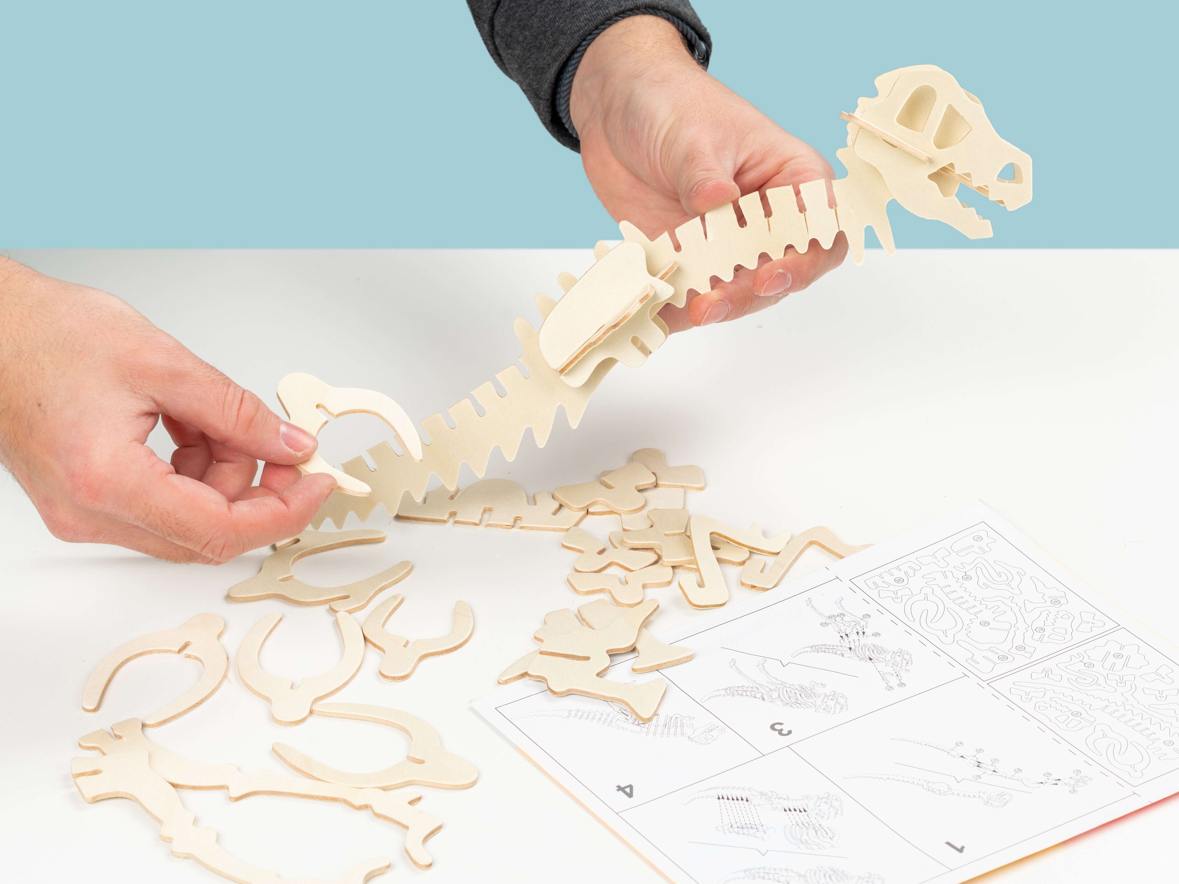 Dinosaurie 3D-pussel i Trä