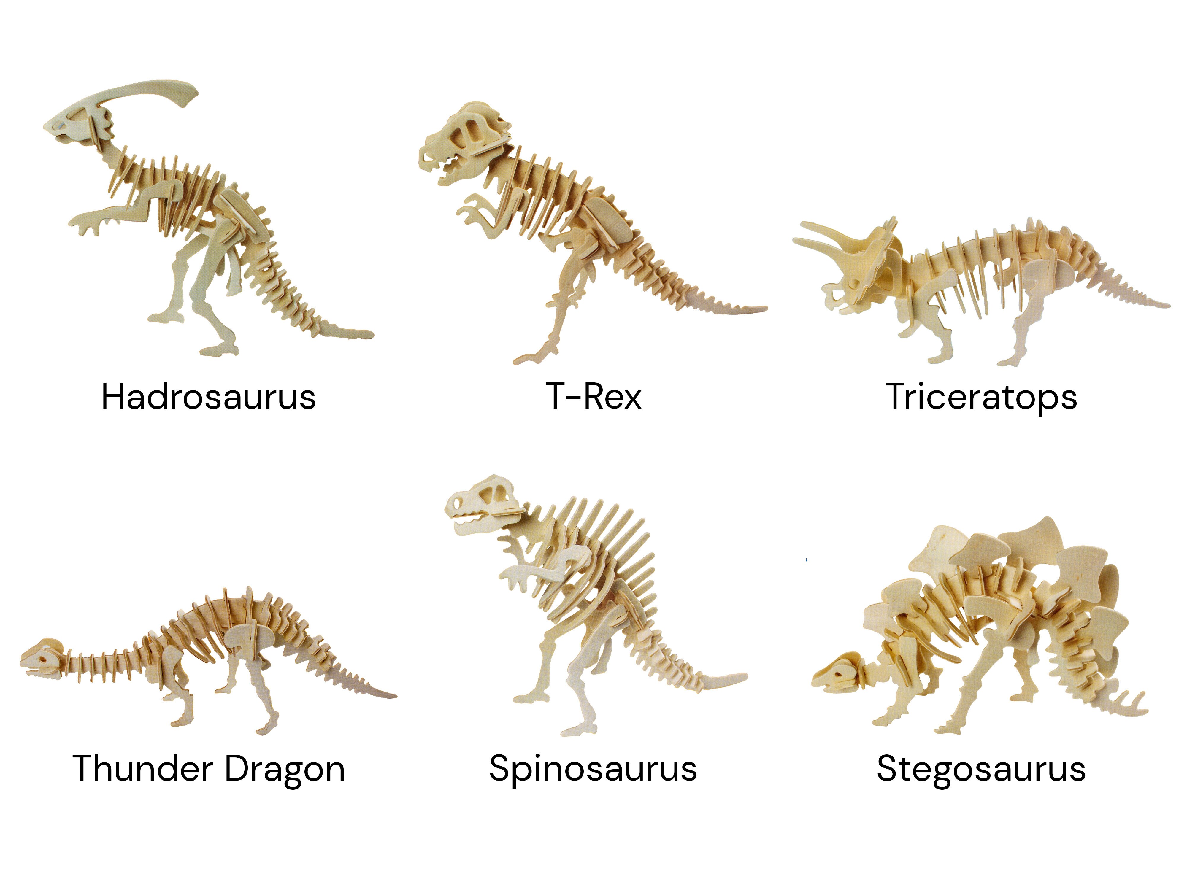Dinosaurie 3D-pussel i Trä