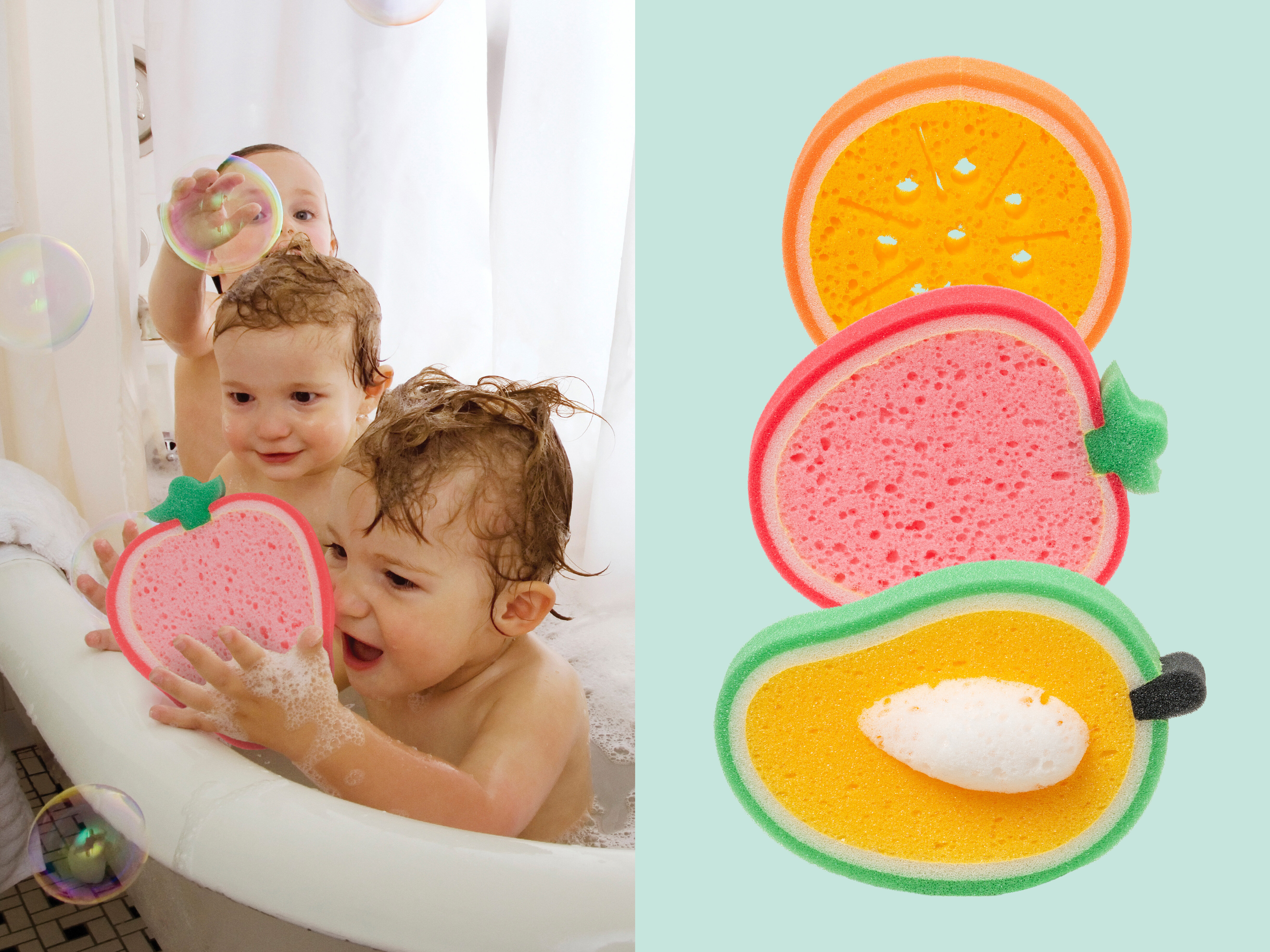 Fruchtige Badeschwämme, 3er-Pack