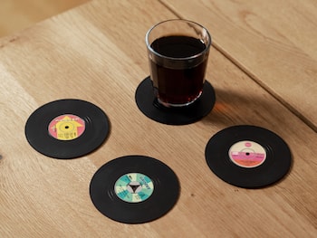 Vinylplattor Glasunderlägg 4-pack