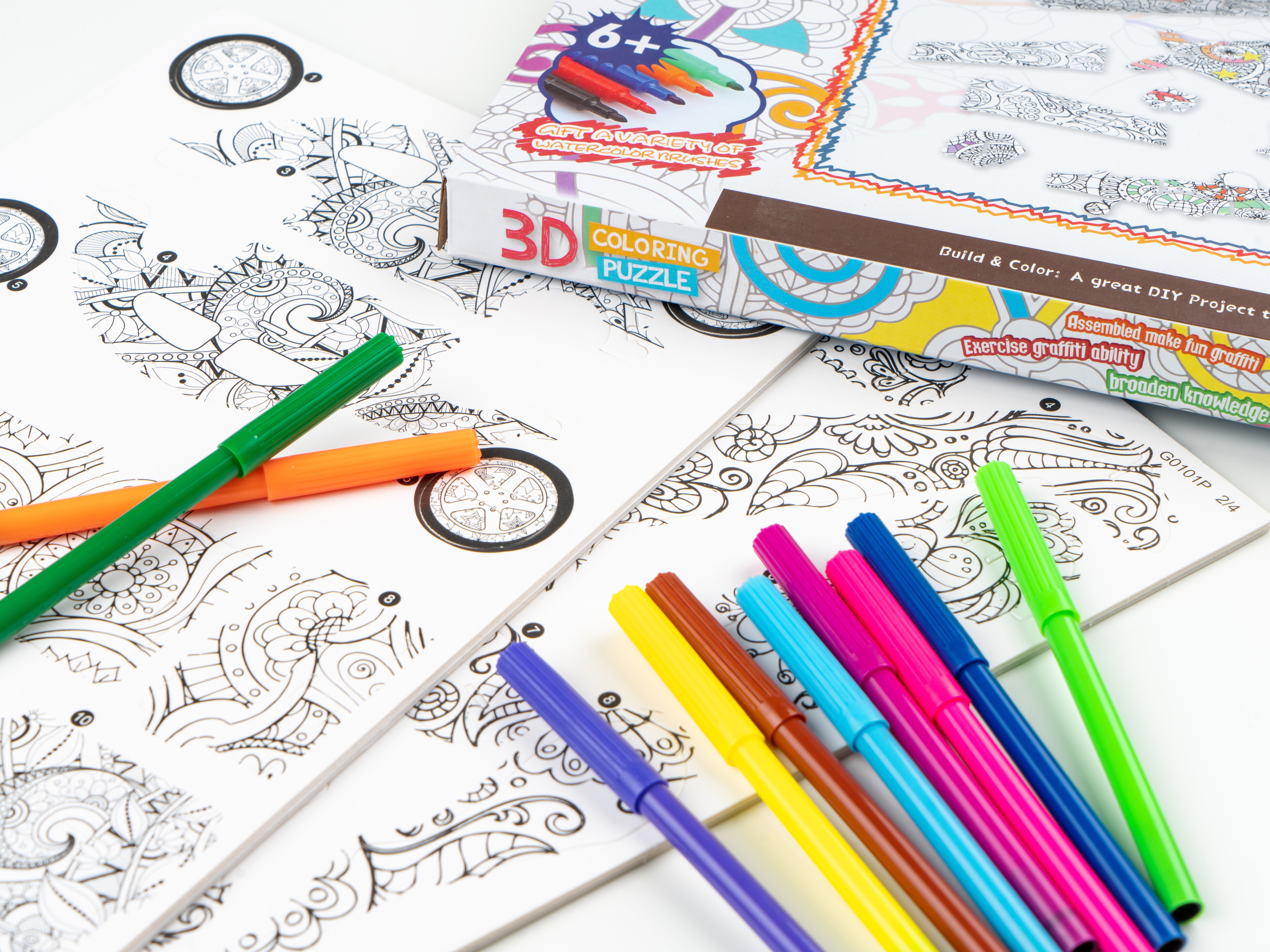 Weitläufige 3D-Figuren zum Ausmalen - Spralla