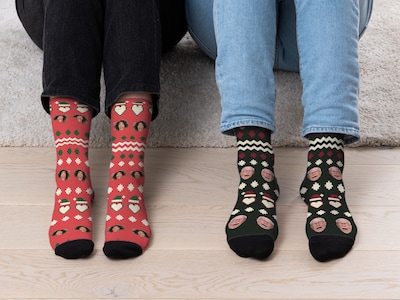 Personlige sokker med ansikt - Ugly Christmas Sweater