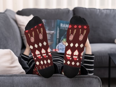 Personlige sokker med ansikt - Ugly Christmas Sweater