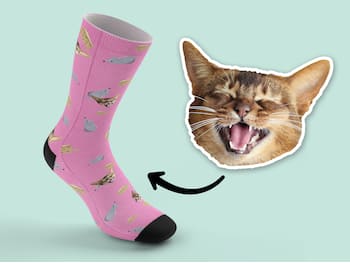 Personlige sokker med ansikt - Katt