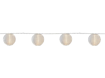 Lichterkette mit Stofflaternen - Weiß