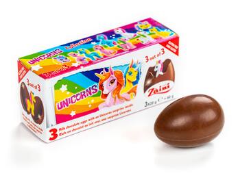 Unicorns sjokoladeegg 3-pakning