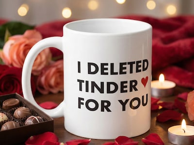 Krus med trykk - I Deleted Tinder for You