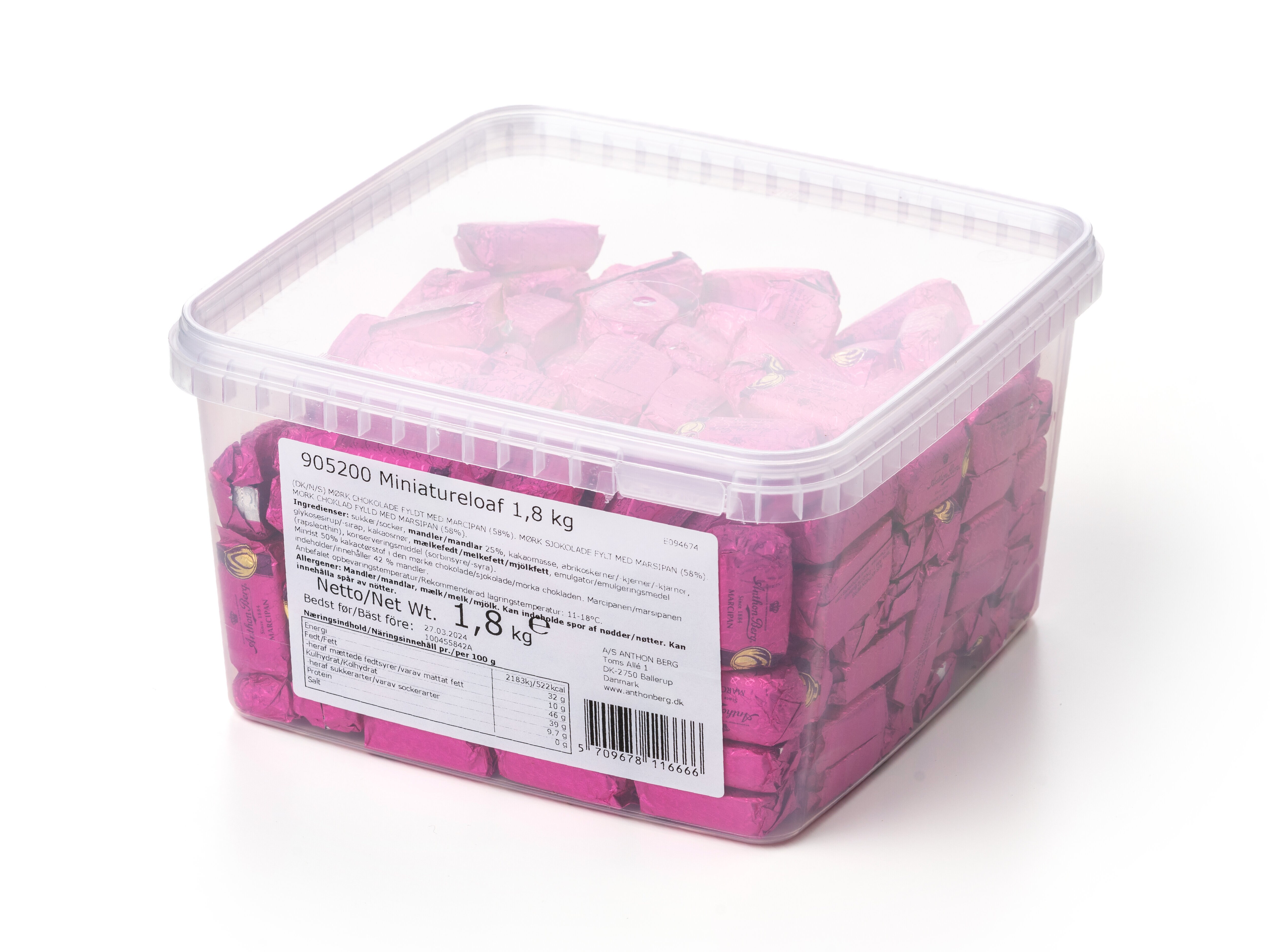 Anthon Berg Mini Marsipanbröd Lösgodis 1,8 kg