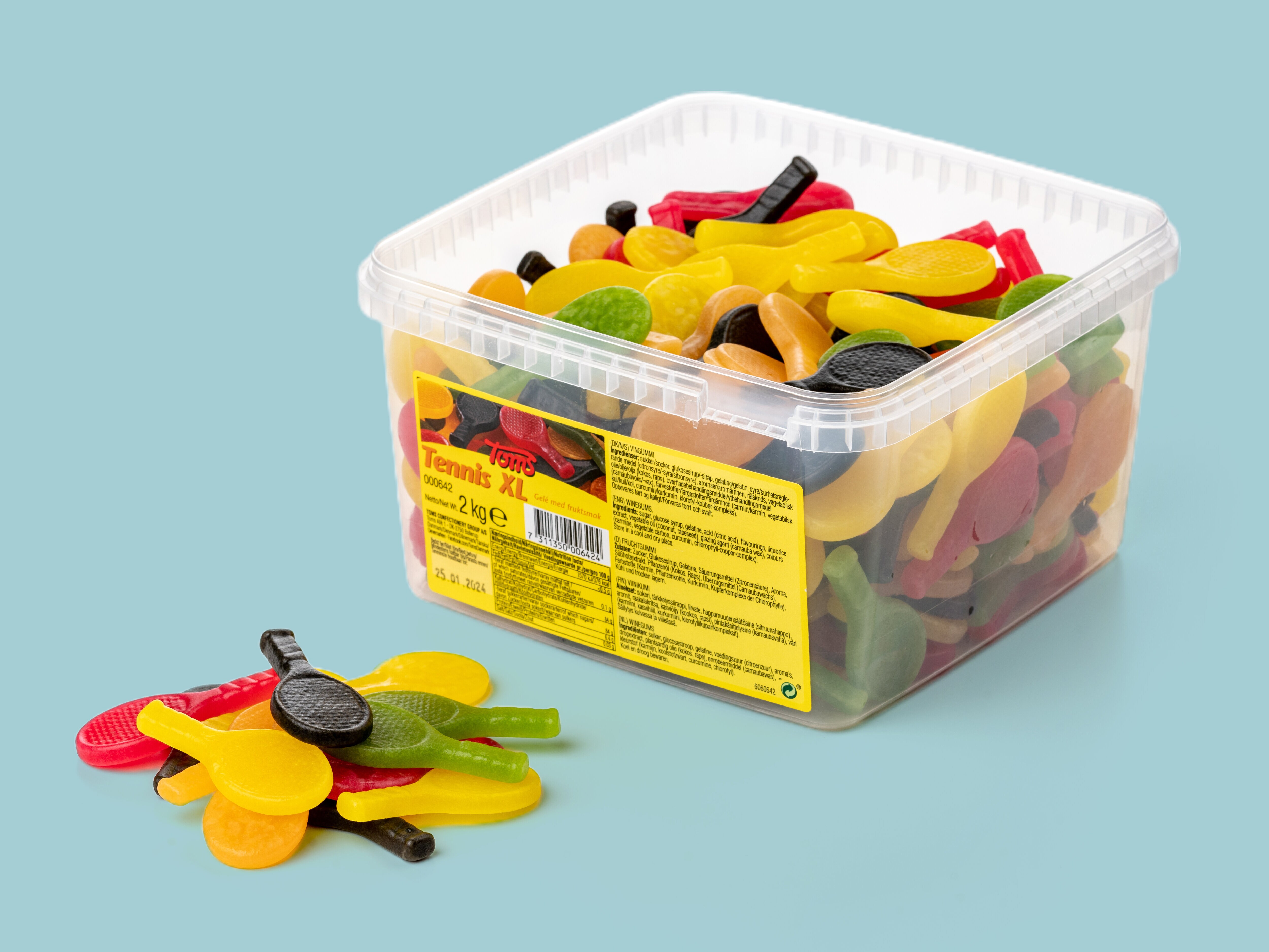 Tennisketcher XL Bland-selv slik i kasser 2 kg