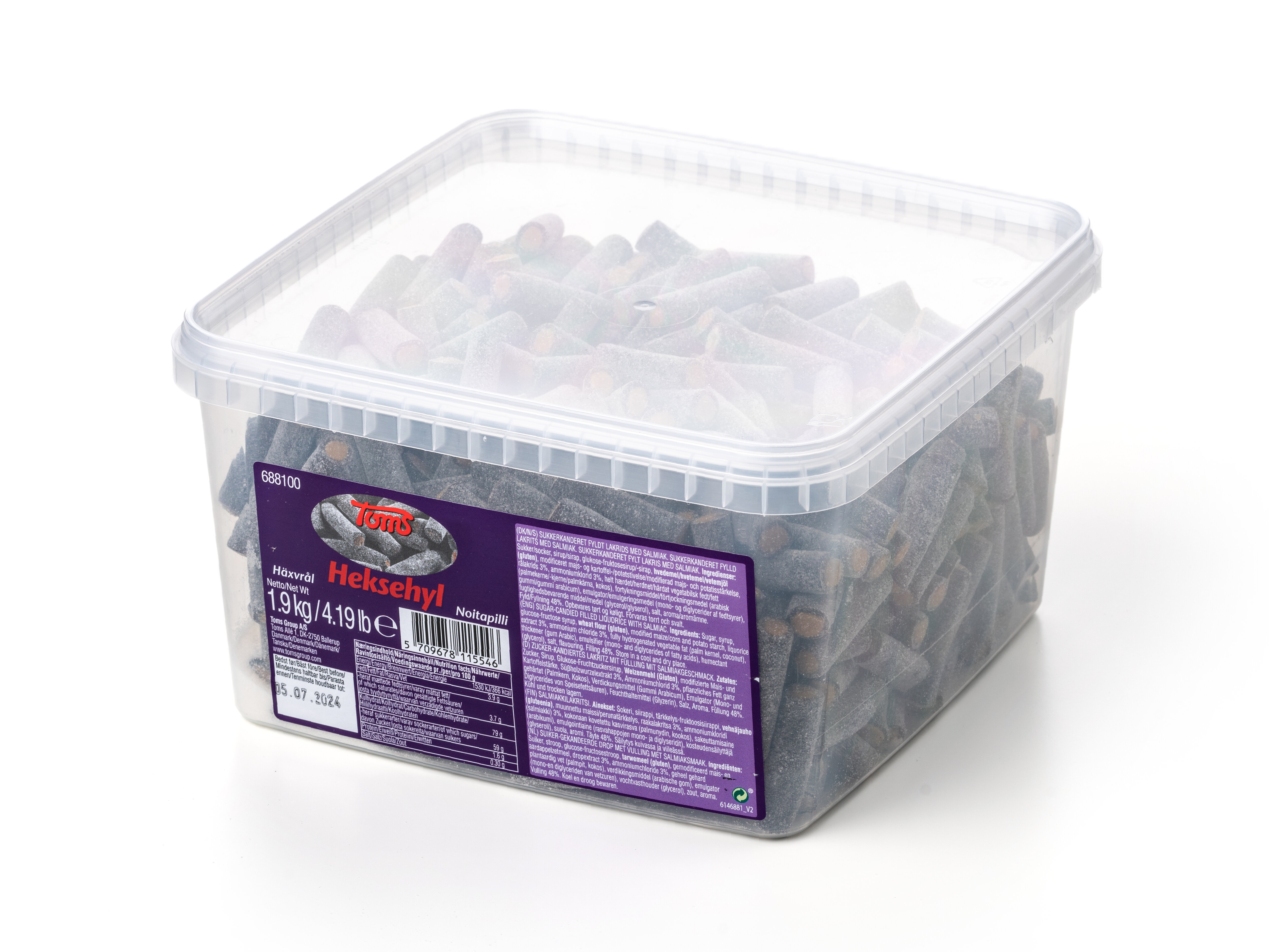 Kandiserede Heksehyl Bland-selv-slik i kasser 1,9 kg