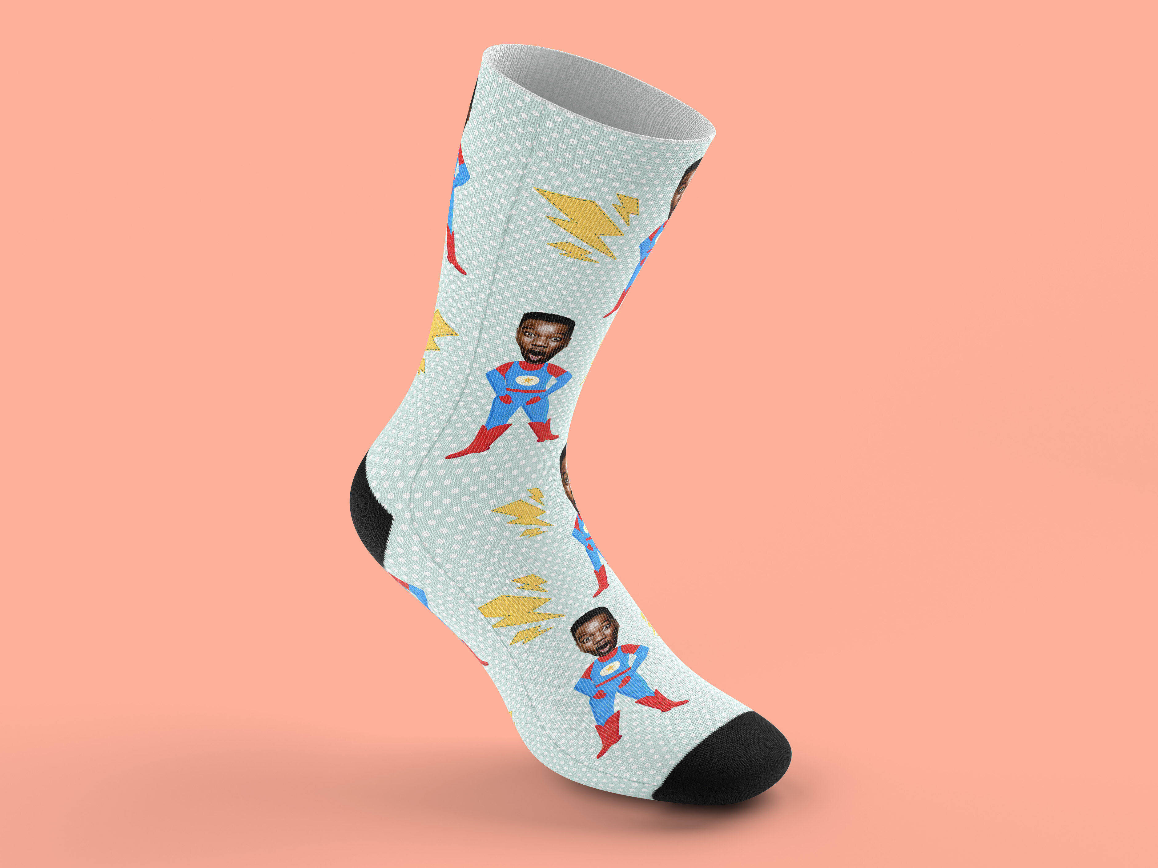 Personlige Strømper med Billede - Superhelt