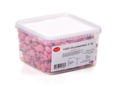 UFO Jordbær/Lakrids Bland-selv slik i kasser 2,1 kg