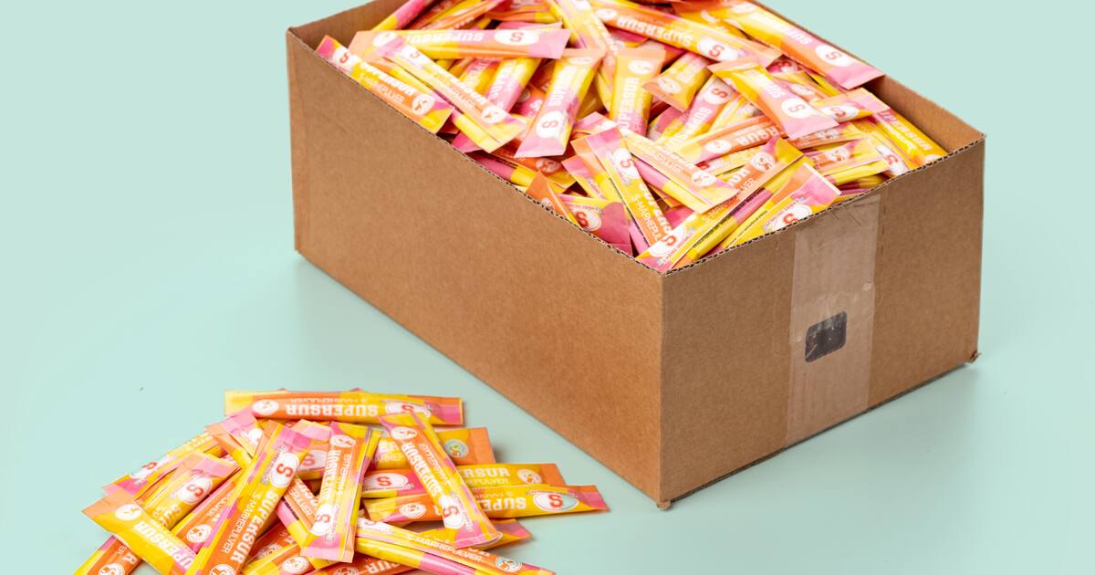 S-märke Supersur Pulver Bland-selv slik i kasser2 kg- | Coolstuff.dk