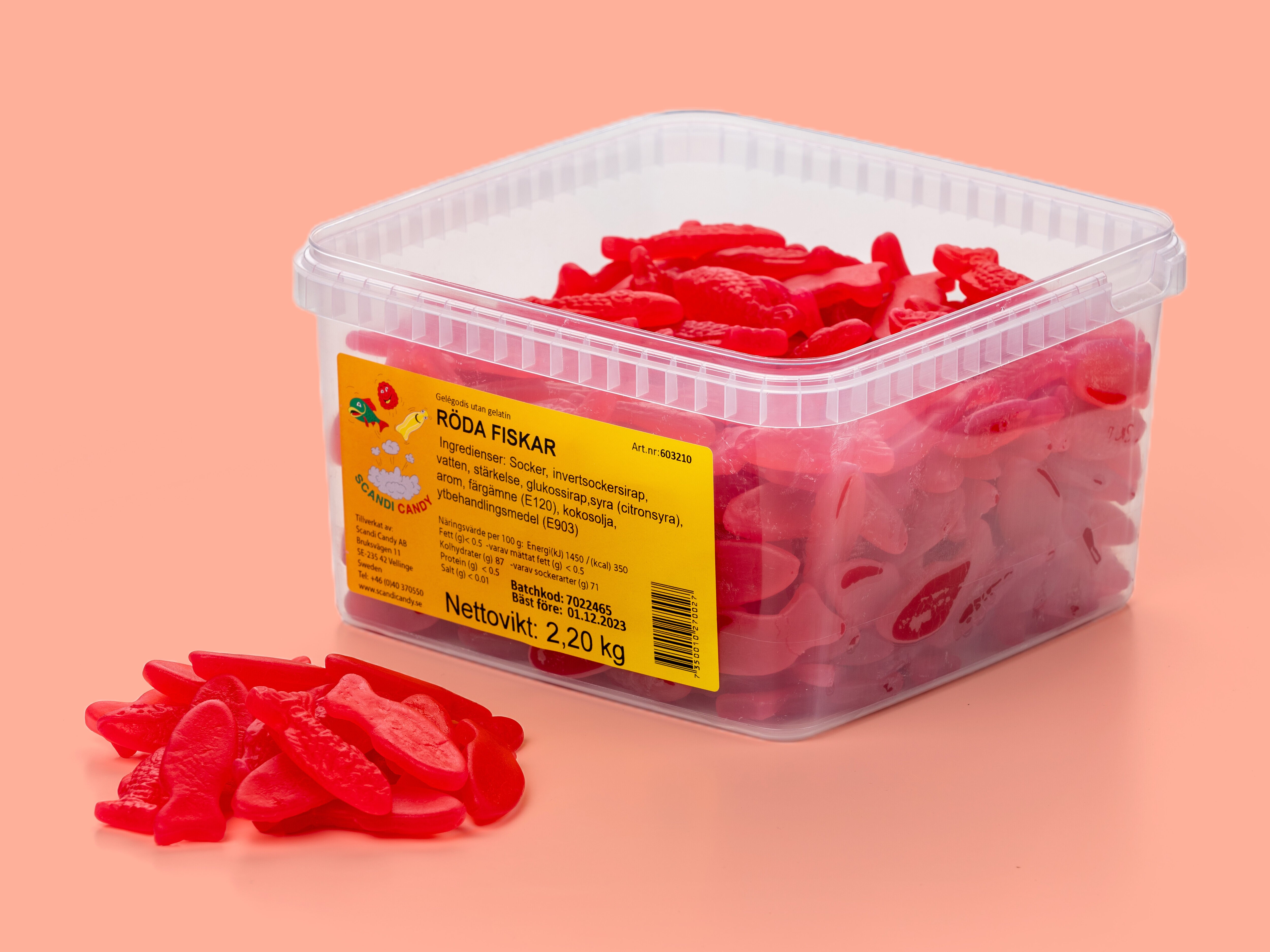 Røde fisker smågodt 2,2 kg